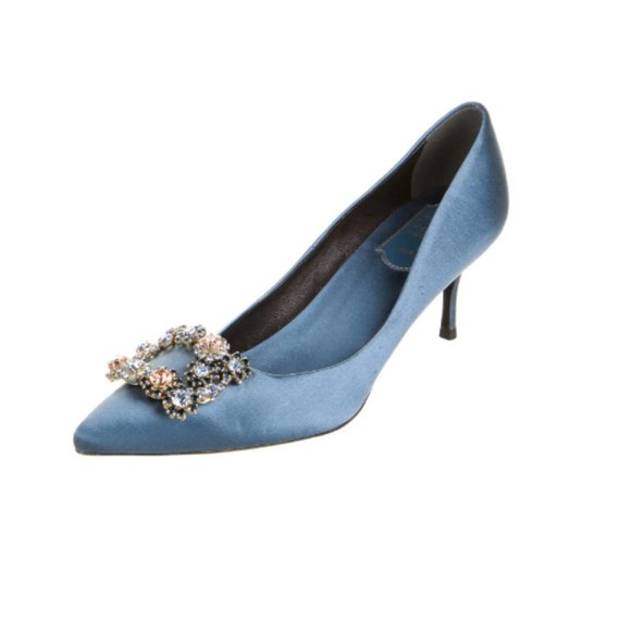 Roger Vivier Crystal Embellishments Pumps Blue 39 - Picture 1 of 5